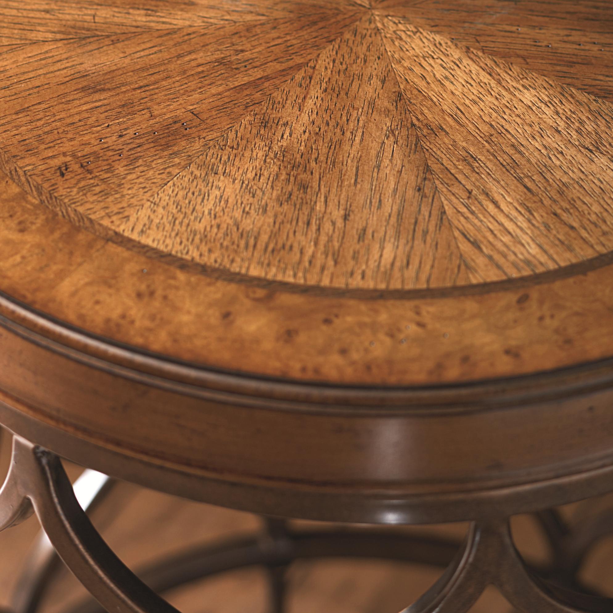 Hammary Hidden Treasures Round Lamp Table with Decorative Bronze